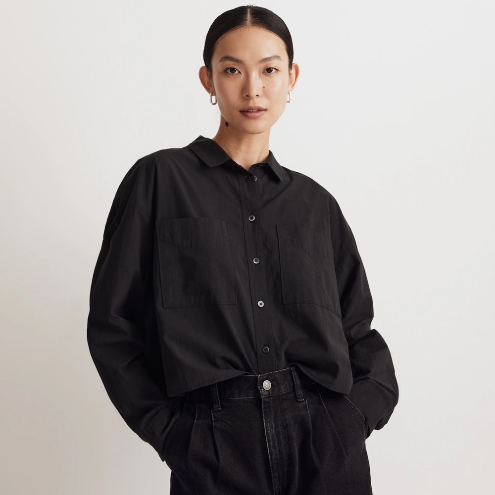 Madewell Signature Poplin Crop Shirt